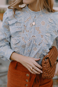 Blouse Elena - bleu ciel