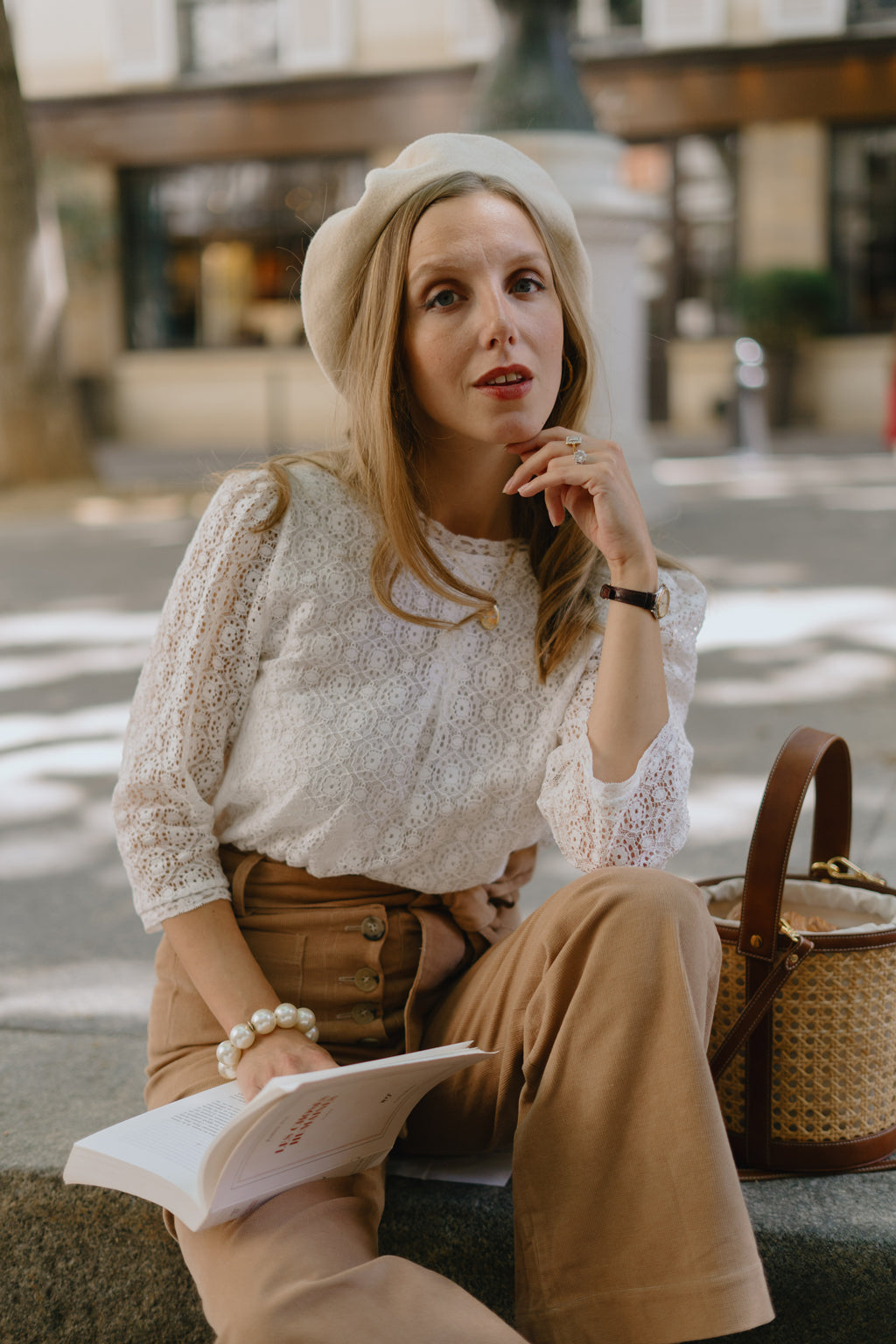 Pantalon Blanc Style Vestimentaire Italien Pantalon En Dentelle