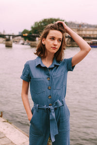 Combinaison Maksim - Coton upcyclé - bleu ciel