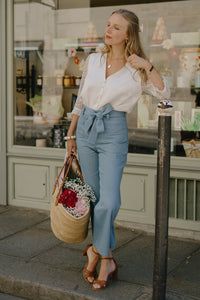 Pantalon Mitya - longueur 7/8ème - denim bleu ciel