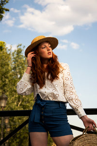Short Sasha - bleu denim moyen - coton upcyclé