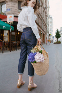Jean Dima Mom 7/8 - brut - coton bio certifié GOTS