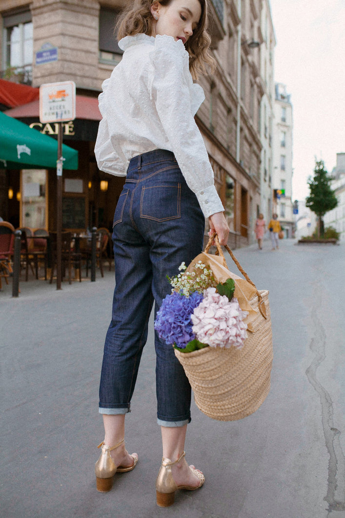 Jean Dima Mom 7/8 - brut - coton bio certifié GOTS