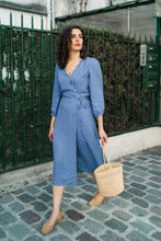 Robe Sofia - bleu ciel - cupro upcyclé - Made in France