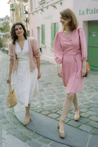 Robe Sofia - vieux rose - viscose upcyclée - made in France