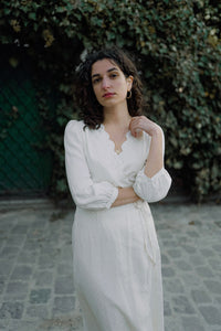 Robe Sofia - crème vanille - viscose upcyclée - Made in France